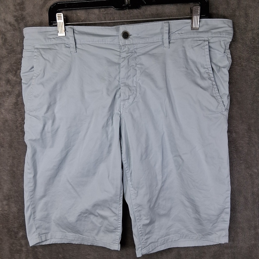 Hugo Boss Chino Slim Shorts Men Size 36 Sky Blue 12" Casual Preppy